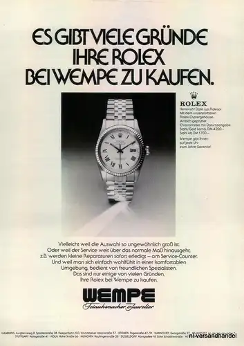 WEMPE-JUWELIER-1981-Reklame-Werbung-genuine Advert-La publicité-nl-Versandhandel