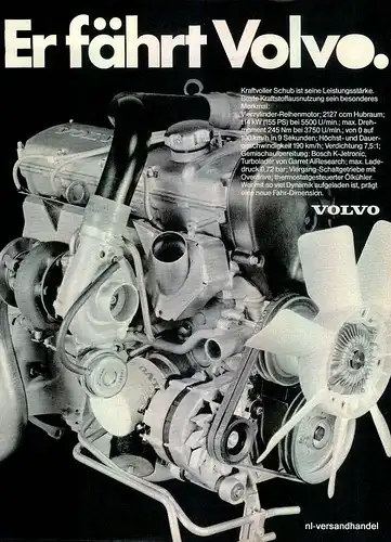 VOLVO-TURBO-1981-Reklame-Werbung-genuine Advert-La publicité-nl-Versandhandel