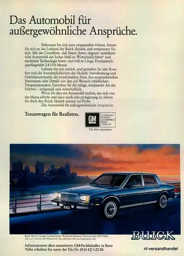 GM-BUICK-2,8-1981-Reklame-Werbung-genuine Advert-La publicité-nl-Versandhandel