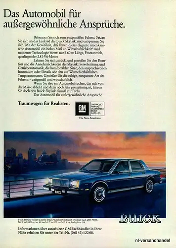 GM-BUICK-V6-1981-Reklame-Werbung-genuine Advert-La publicité-nl-Versandhandel