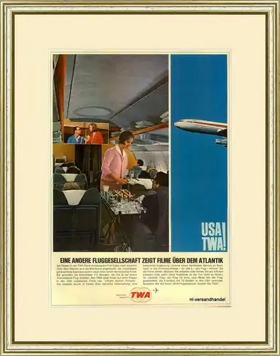 TWA-AIRLINE-1965-RETRO-Reklame-Werbung-genuine Ad-La publicité-nl-Versandhandel