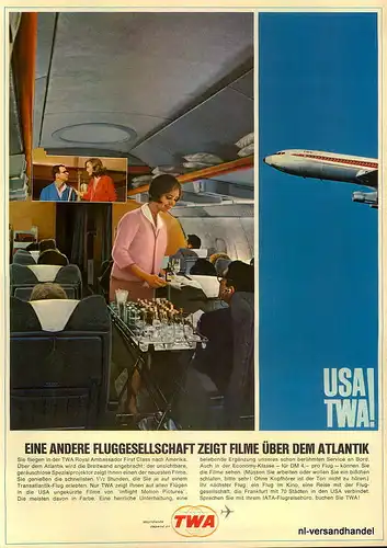 TWA-AIRLINE-1965-RETRO-Reklame-Werbung-genuine Ad-La publicité-nl-Versandhandel