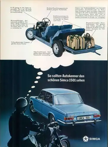 Simca-1501-1969-II-Reklame-Werbung-genuine Advert-La publicité-nl-Versandhandel