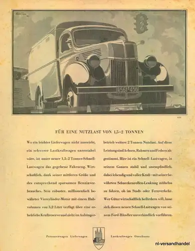 FORD-LASTKRAFTWAGEN-1949-Reklame-Werbung-genuine Advert-La publicité-nl-Versand