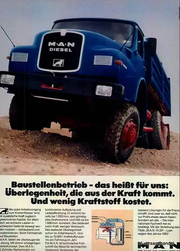MAN-BAUSTELLE-1981-Reklame-Werbung-genuine Advert-La publicité-nl-Versandhandel