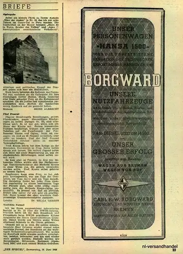 BORGWARD-HANSA-1949-Reklame-Werbung-genuine Advert-La publicité-nl-Versandhandel