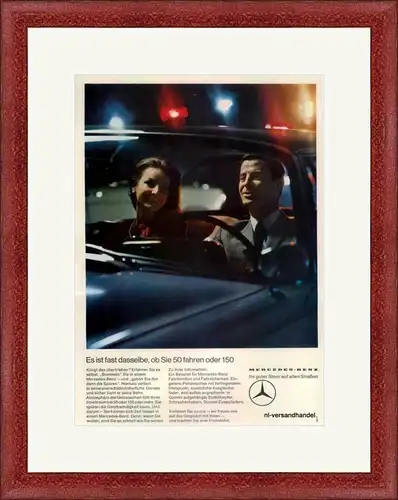 MERCEDES-1965-RETRO-Reklame-Werbung-genuine Ad-La publicité-nl-Versandhandel