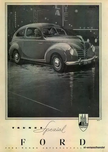 FORD-TAUNUS-SPEZIAL-1949-Reklame-Werbung-genuine Advert-La publicité-nl-Versand