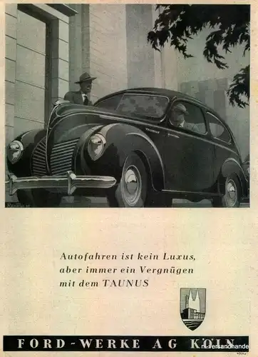 FORD-TAUNUS-1949-Reklame-Werbung-genuine Advert-La publicité-nl-Versandhandel
