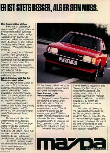 MAZDA-323-1981-2-Reklame-Werbung-genuine Advert-La publicité-nl-Versandhandel