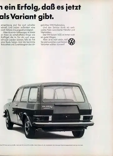 VW-1600L-1969--Reklame-Werbung-genuine Advert-La publicité-nl-Versandhandel