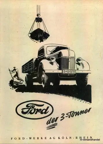 FORD-3 TONNER-1949-Reklame-Werbung-genuine Advert-La publicité-nl-Versandhandel