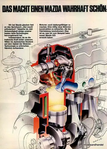 MAZDA-323-MOTOR-81-Reklame-Werbung-genuine Advert-La publicité-nl-Versandhandel