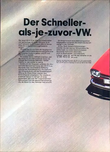 VW-411E-1969-II-Reklame-Werbung-genuine Advert-La publicité-nl-Versandhandel