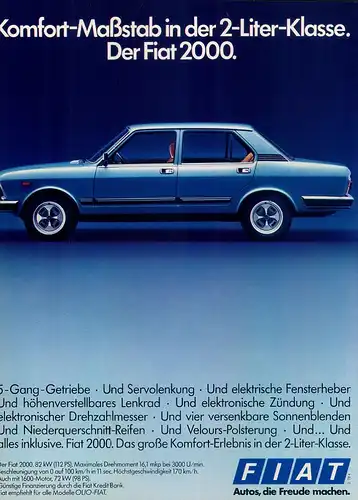 Fiat-2000-1978-Reklame-Werbung-automobile print ad-Automóvil Publicidad