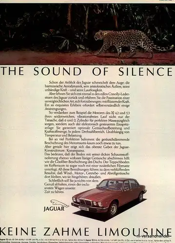 JAGUAR-XJ-4.2-1981-Reklame-Werbung-genuine Advert-La publicité-nl-Versandhandel