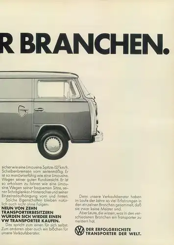 VW-Transporter-1974-VI-Reklame-Werbung-vintage print ad-Vintage Publicidad