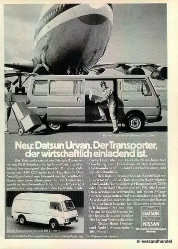 DATSUN-URVAN-1981-Reklame-Werbung-genuine Advert-La publicité-nl-Versandhandel