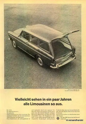 VW-VARIANT-1965-Reklame-Werbung-genuine Ad-La publicité-nl-Versandhandel