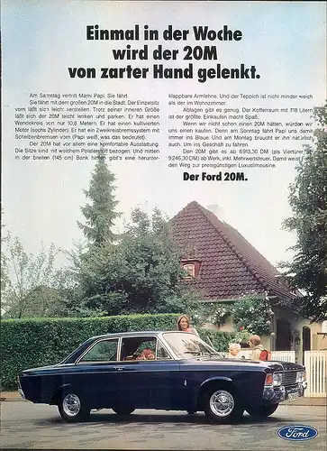 Ford-20M-69-Reklame-Werbung-genuine Advert-La publicité-nl-Versandhandel