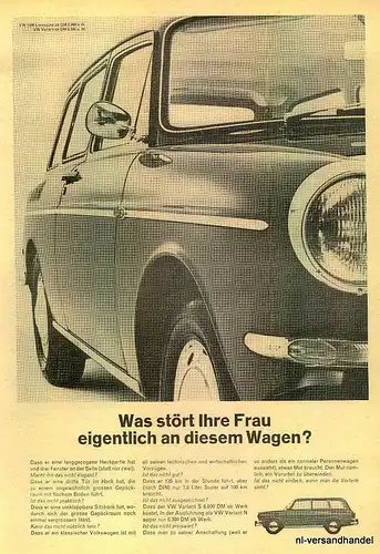 VW-VARIANT-S-1965-Reklame-Werbung-genuine Ad-La publicité-nl-Versandhandel