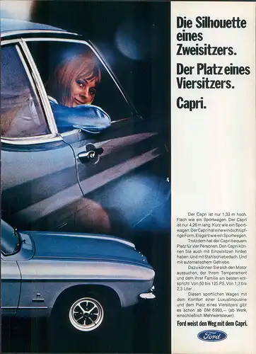 Ford-Capri-III-69-Reklame-Werbung-genuine Advert-La publicité-nl-Versandhandel