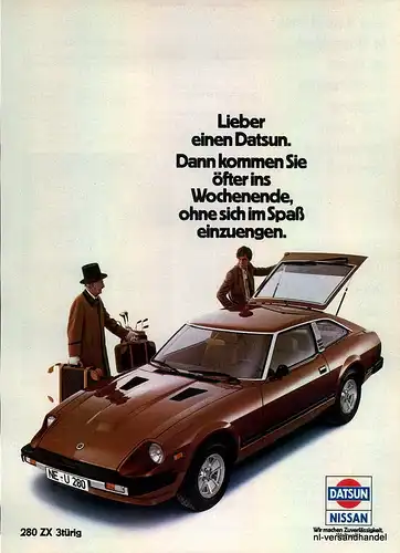 DATSUN-280 ZX-1981-Reklame-Werbung-genuine Advert-La publicité-nl-Versandhandel