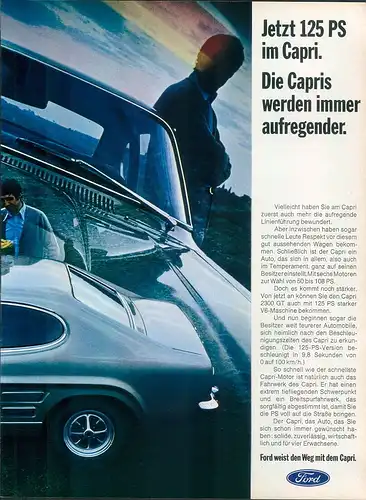 Ford-Capri-II-69-Reklame-Werbung-genuine Advert-La publicité-nl-Versandhandel
