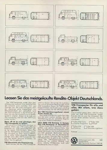 VW-Transporter-1974-II-Reklame-Werbung-vintage print ad-Vintage Publicidad