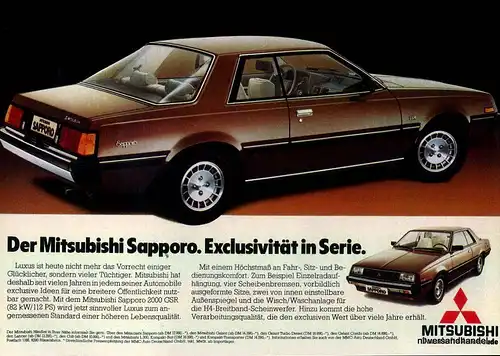 MITSUBISHI-SAPPORO-112-81-Reklame-Werbung-genuine Advert-La publicité-nl-Versand