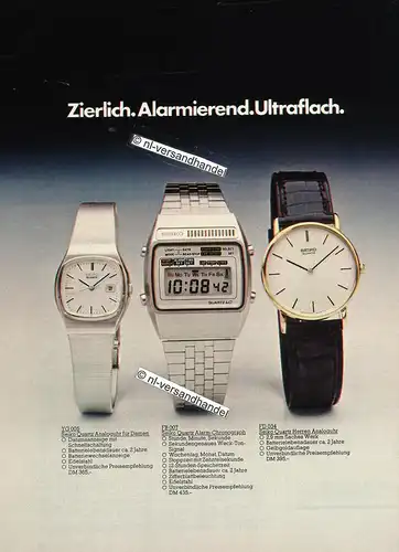 Seiko-Quartz-FD034-1978-Reklame-Werbung-genuine Advertising - nl-Versandhandel
