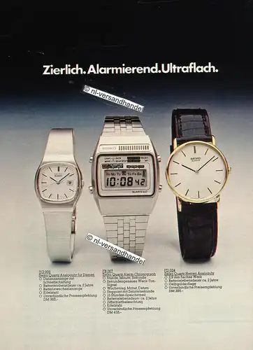 Seiko-Quartz-FD034-1978-Reklame-Werbung-genuine Advertising - nl-Versandhandel 