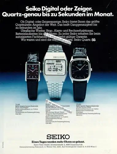 Seiko-Quartz-FB007-1978-Reklame-Werbung-genuine Advertising - nl-Versandhandel