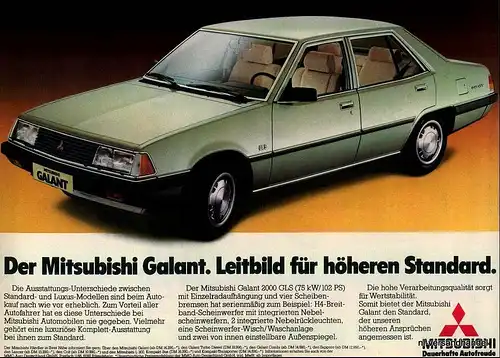 MITSUBISHI-GALANT-1981-Reklame-Werbung-genuine Advert-La publicité-nl-Versand