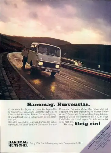Hanomag-1969-III-Reklame-Werbung-genuine Advert-La publicité-nl-Versandhandel