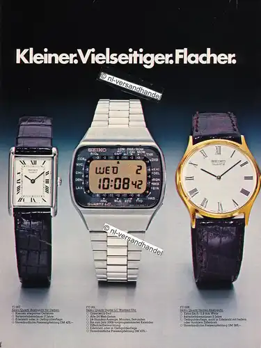 Seiko-Quartz-FC001-1977-Reklame-Werbung-genuine Advertising - nl-Versandhandel