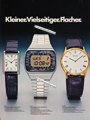 Seiko-Quartz-FC001-1977-Reklame-Werbung-genuine Advertising - nl-Versandhandel 
