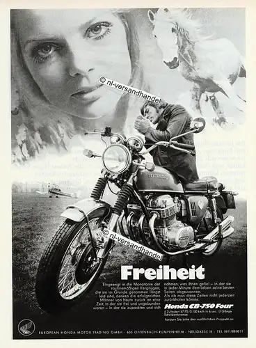 Honda-CB-750-1971-Reklame-Werbung-genuine Advertising -nl-Versandhandel 