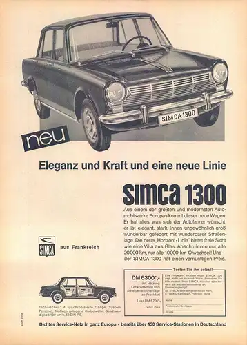 Simca-1300-1963-Reklame-Werbung-genuineAdvertising-nl-Versandhandel