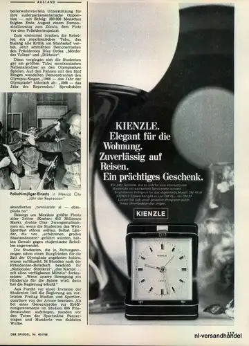 KIENZLE-1968-Reklame-Werbung-genuine Advert-La publicité-nl-Versandhandel