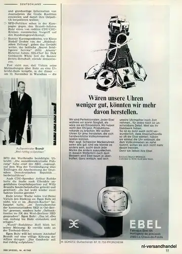 EBEL-BRASILIA-1968-Reklame-Werbung-genuine Advert-La publicité-nl-Versandhandel