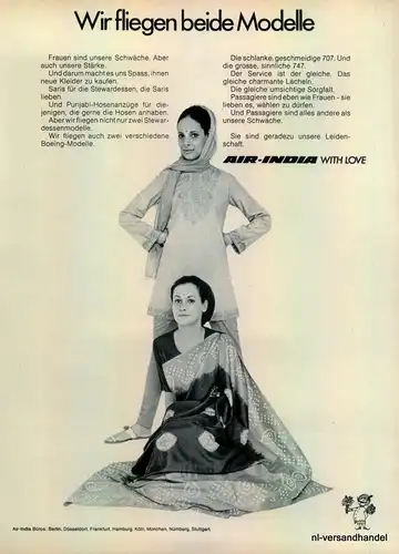 AIR INDIA-1971-Reklame-Werbung-genuine Advert-La publicité-nl-Versandhandel