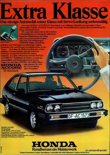 HONDA-ACCORD-3-1980-Reklame-Werbung-genuine Advert-La publicité-nl-Versand