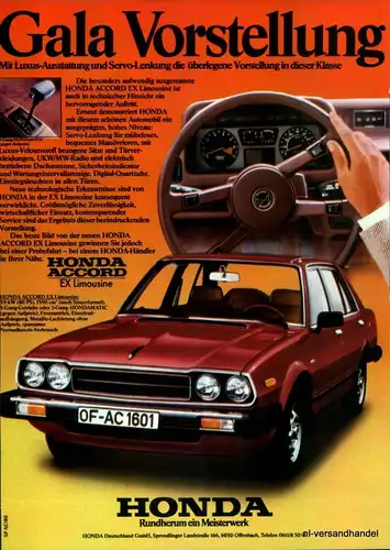 HONDA-ACCORD-2-1980-Reklame-Werbung-genuine Advert-La publicité-nl-Versand