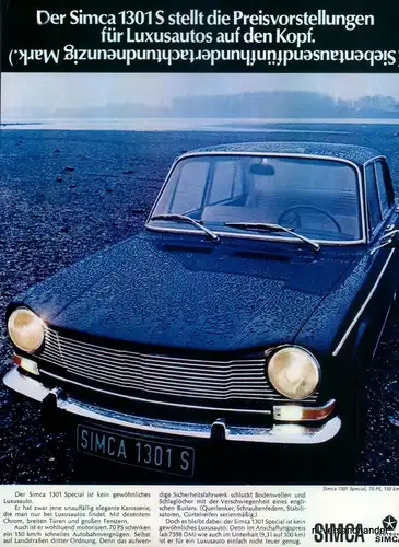 SIMCA-1301-SPECIAL -1971-Reklame-Werbung-genuine Advert-La publicité-nl-Versand
