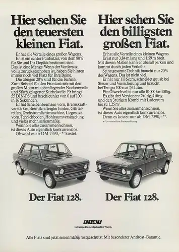 Fiat-128-1974-II-Reklame-Werbung-vintage print ad-Vintage Publicidad