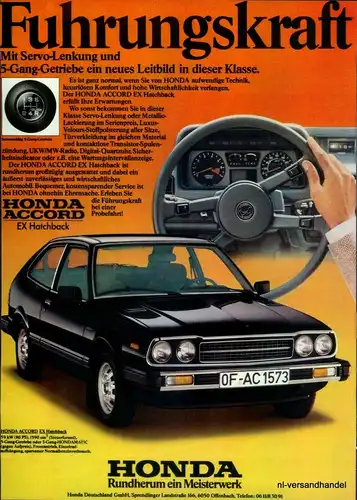 HONDA-ACCORD-1980-Reklame-Werbung-genuine Advert-La publicité-nl-Versandhandel