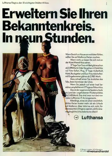 LUFTHANSA-9 STUNDEN-1971-Reklame-Werbung-genuine Advert-La publicité-nl-Versand
