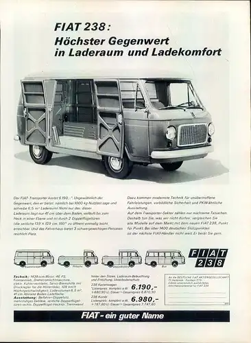 Fiat-238-1969-Reklame-Werbung-genuine Advert-La publicité-nl-Versandhandel