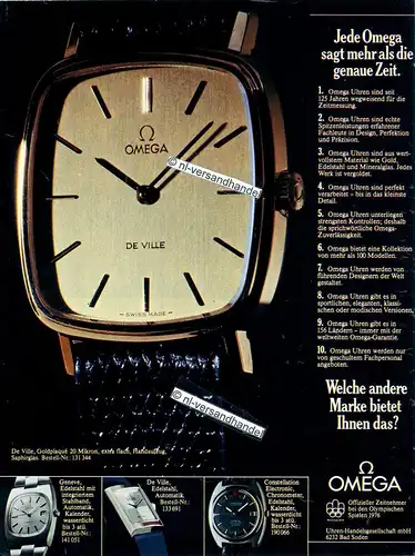 Omega-DeVille-1976-Reklame-Werbung-genuine Advertising- nl-Versandhandel